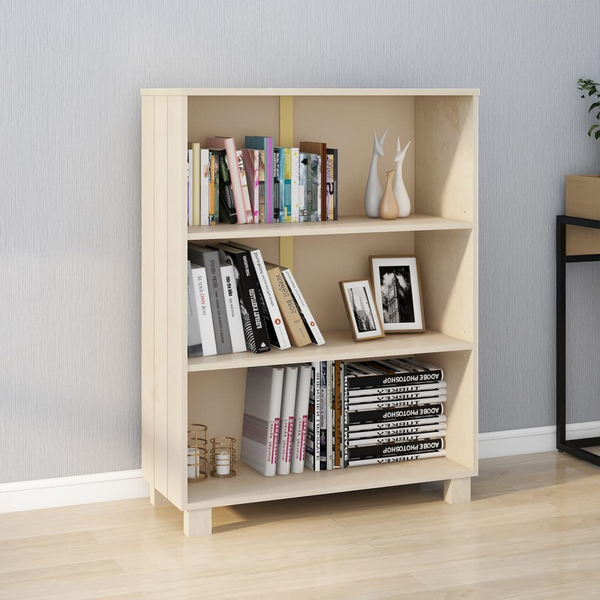 HAMAR Solid Wood Book Cabinet - Honey Brown, 85x35x112 cm | Sturdy Pinewood Storage Shelf with 3 Spacious Shelves - Premium  from Home Treasures - Just £90.99! Shop now at Home Treasures