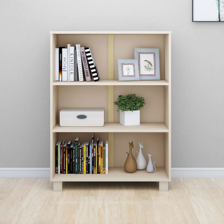 HAMAR Solid Wood Book Cabinet - Honey Brown, 85x35x112 cm | Sturdy Pinewood Storage Shelf with 3 Spacious Shelves - Premium  from Home Treasures - Just £90.99! Shop now at Home Treasures