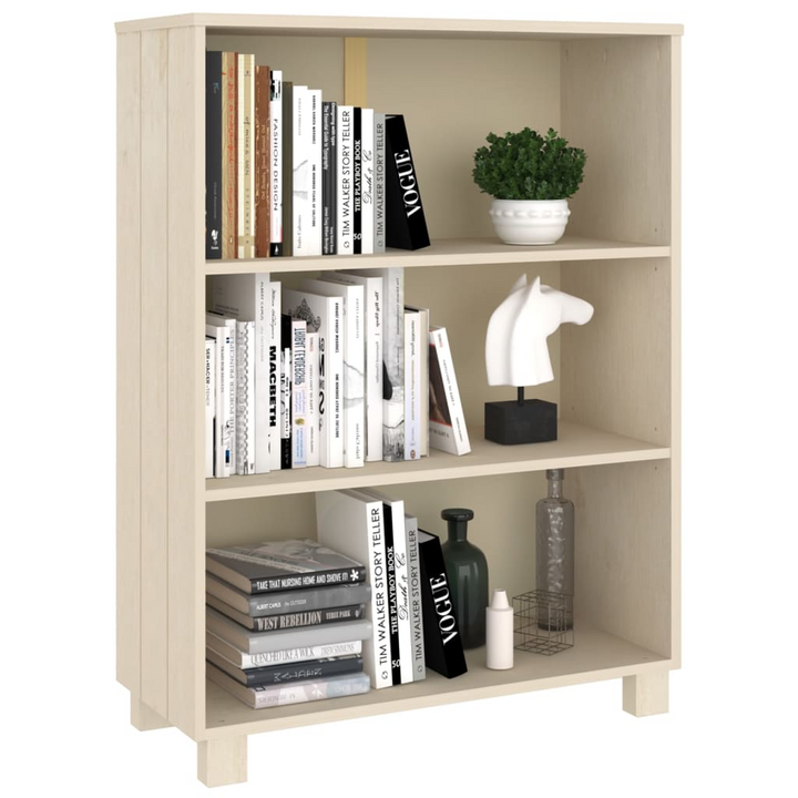 HAMAR Solid Wood Book Cabinet - Honey Brown, 85x35x112 cm | Sturdy Pinewood Storage Shelf with 3 Spacious Shelves - Premium  from Home Treasures - Just £90.99! Shop now at Home Treasures