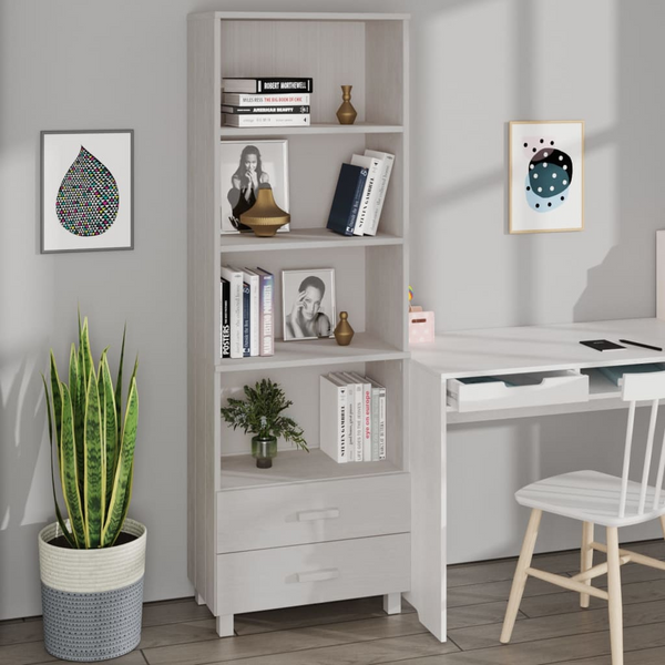 HAMAR Solid Pine Wood Highboard in White 60x35x180 cm | Elegant Cabinet with Drawers & Shelves - Premium  from Home Treasures - Just £157.99! Shop now at Home Treasures