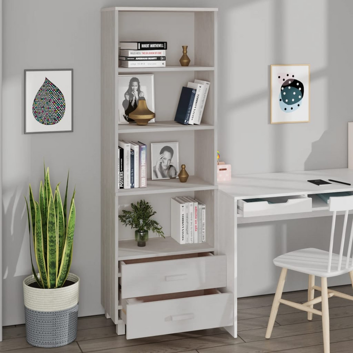 HAMAR Solid Pine Wood Highboard in White 60x35x180 cm | Elegant Cabinet with Drawers & Shelves - Premium  from Home Treasures - Just £147.99! Shop now at Home Treasures