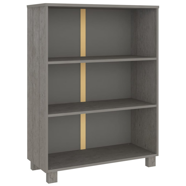 HAMAR Light Grey Solid Wood Book Cabinet - Durable Pine Bookshelf with Ample Storage (85x35x112 cm) - Premium  from Home Treasures - Just £102.99! Shop now at Home Treasures