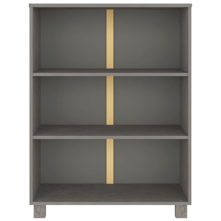 HAMAR Light Grey Solid Wood Book Cabinet - Durable Pine Bookshelf with Ample Storage (85x35x112 cm) - Premium  from Home Treasures - Just £102.99! Shop now at Home Treasures