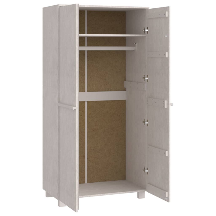 HAMAR Wardrobe - Elegant White Solid Pine Wood Storage, 89x50x180 cm - Premium  from Home Treasures - Just £261.99! Shop now at Home Treasures