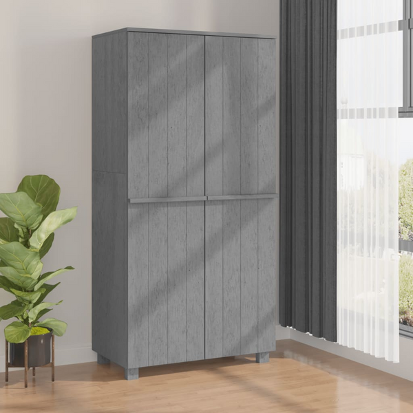 HAMAR Wardrobe in Dark Grey - Solid Pine Wood, Elegant Storage Solution, 89x50x180 cm | Stylish & Durable Wardrobe - Premium  from Home Treasures - Just £240.99! Shop now at Home Treasures