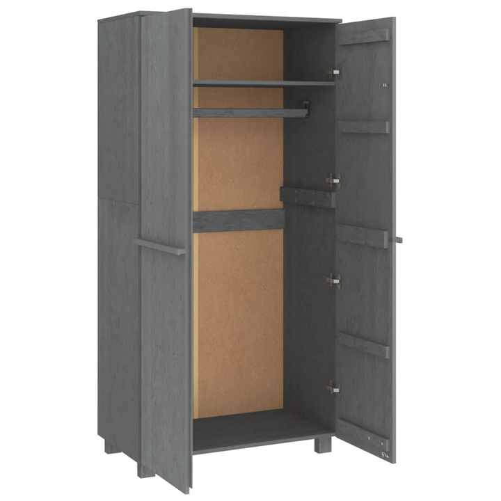 HAMAR Wardrobe in Dark Grey - Solid Pine Wood, Elegant Storage Solution, 89x50x180 cm | Stylish & Durable Wardrobe - Premium  from Home Treasures - Just £240.99! Shop now at Home Treasures