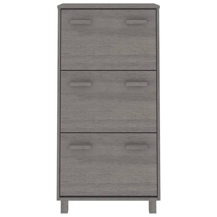 HAMAR Solid Wood Shoe Cabinet - Light Grey, 3 Flip-Drawers, 59.5x35x117 cm - Durable & Stylish Storage Solution - Premium  from Home Treasures - Just £119.99! Shop now at Home Treasures