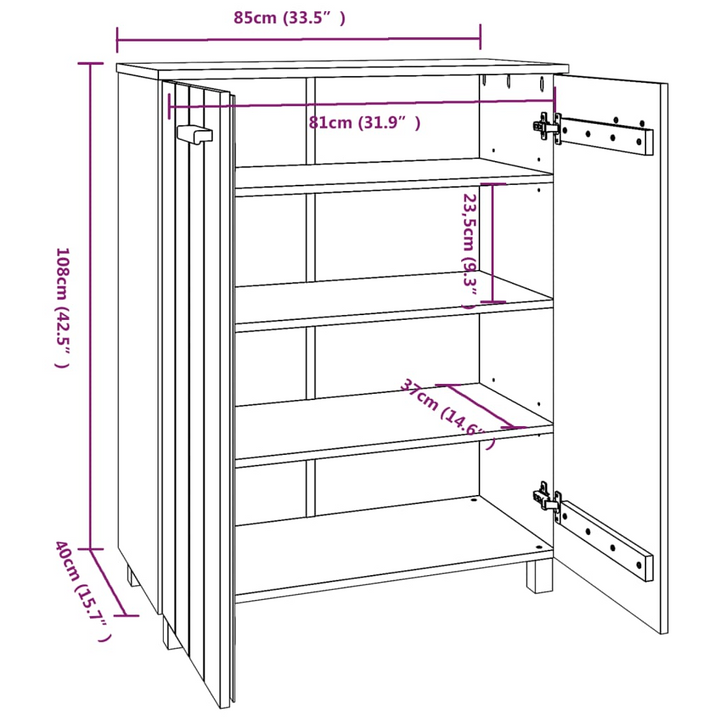 HAMAR Shoe Cabinet - Stylish & Sturdy Honey Brown Solid Pine Wood | 85x40x108 cm Shoe Organizer - Premium  from Home Treasures - Just £134.99! Shop now at Home Treasures