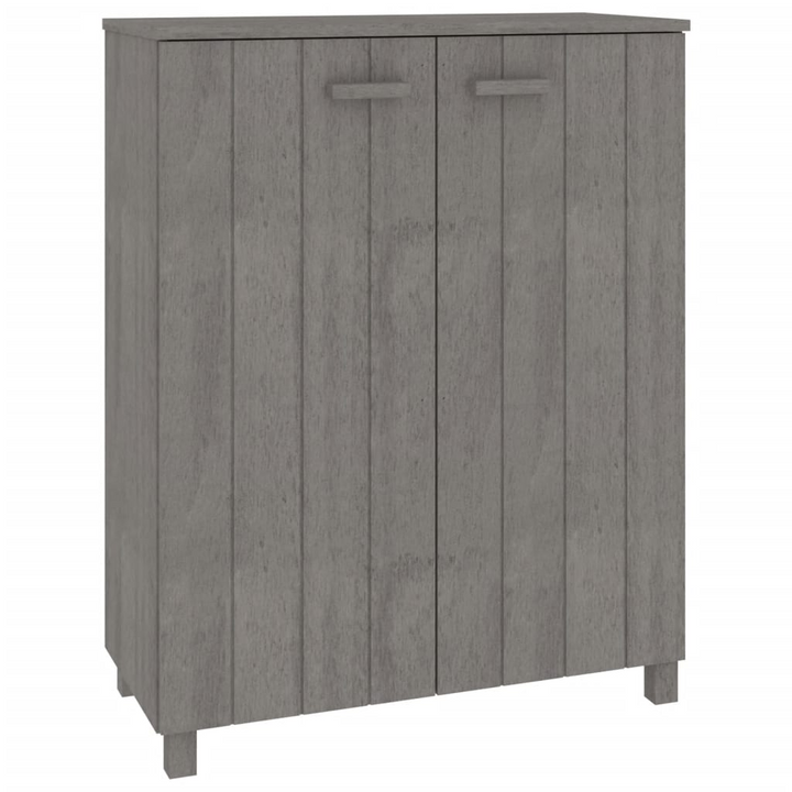 HAMAR Solid Pine Wood Shoe Cabinet in Light Grey - 3 Shelves, Wooden Handles, 85x40x108 cm - Premium  from Home Treasures - Just £123.99! Shop now at Home Treasures