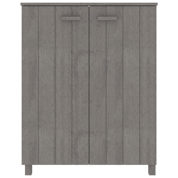 HAMAR Solid Pine Wood Shoe Cabinet in Light Grey - 3 Shelves, Wooden Handles, 85x40x108 cm - Premium  from Home Treasures - Just £123.99! Shop now at Home Treasures