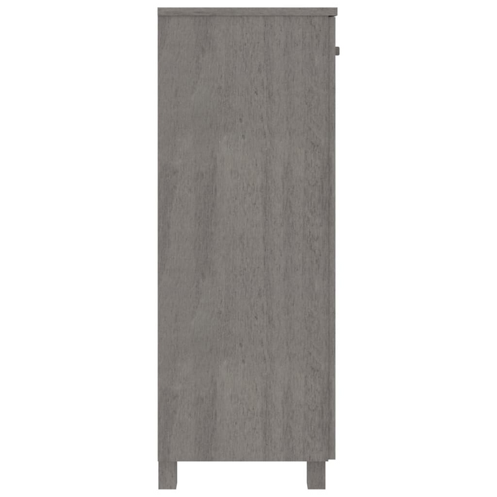 HAMAR Solid Pine Wood Shoe Cabinet in Light Grey - 3 Shelves, Wooden Handles, 85x40x108 cm - Premium  from Home Treasures - Just £123.99! Shop now at Home Treasures