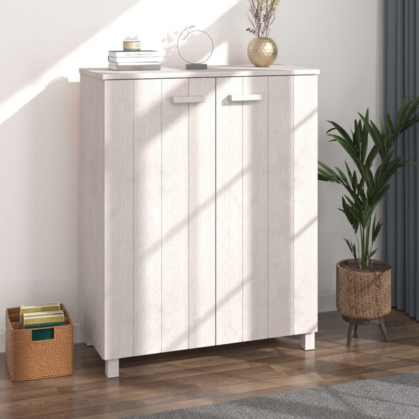 HAMAR Solid Wood Pine Shoe Cabinet - White, 85x40x108 cm - Stylish & Spacious Shoe Organizer - Premium  from Home Treasures - Just £182.99! Shop now at Home Treasures