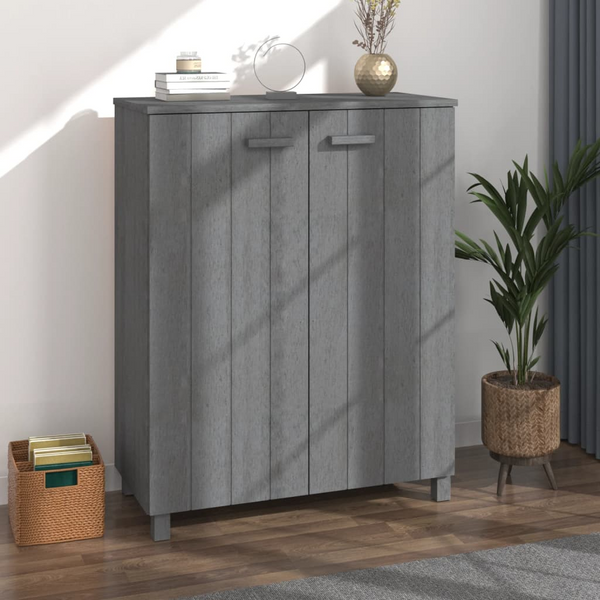 HAMAR Shoe Cabinet in Dark Grey - 85x40x108 cm Solid Pine Wood Storage with Shelves - Premium  from Home Treasures - Just £156.99! Shop now at Home Treasures