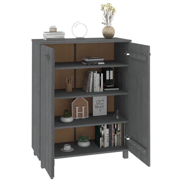 HAMAR Shoe Cabinet in Dark Grey - 85x40x108 cm Solid Pine Wood Storage with Shelves - Premium  from Home Treasures - Just £153.99! Shop now at Home Treasures