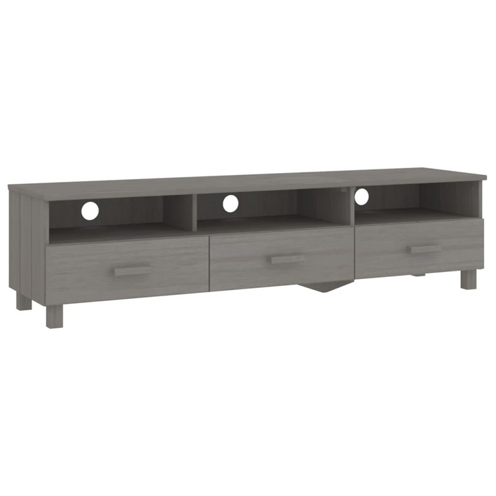 HAMAR TV Cabinet in Light Grey 158x40x40 cm - Solid Wood Pine Entertainment Center - Premium  from Home Treasures - Just £131.99! Shop now at Home Treasures