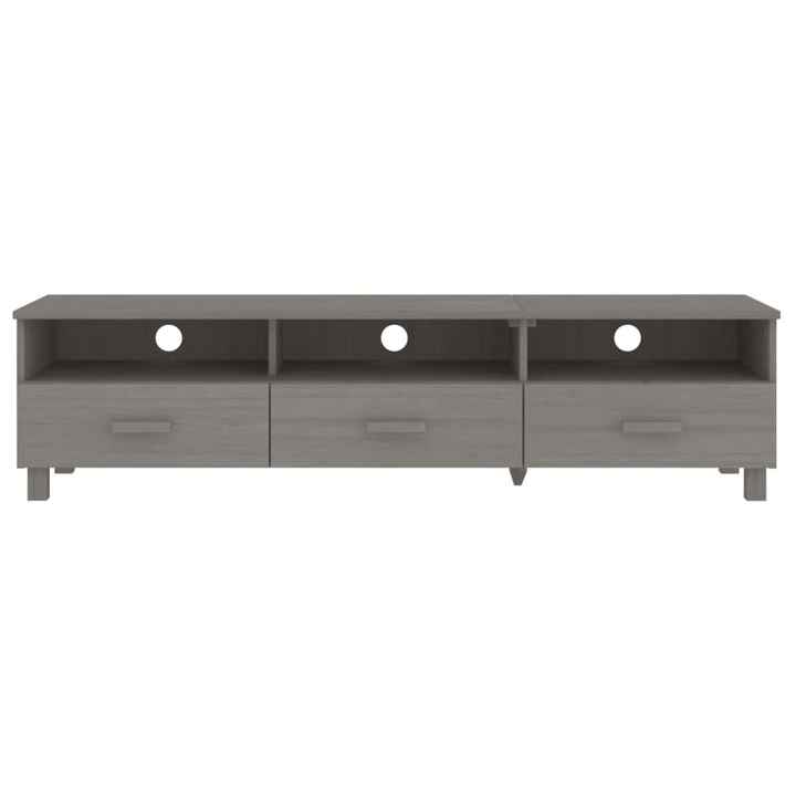 HAMAR TV Cabinet in Light Grey 158x40x40 cm - Solid Wood Pine Entertainment Center - Premium  from Home Treasures - Just £131.99! Shop now at Home Treasures