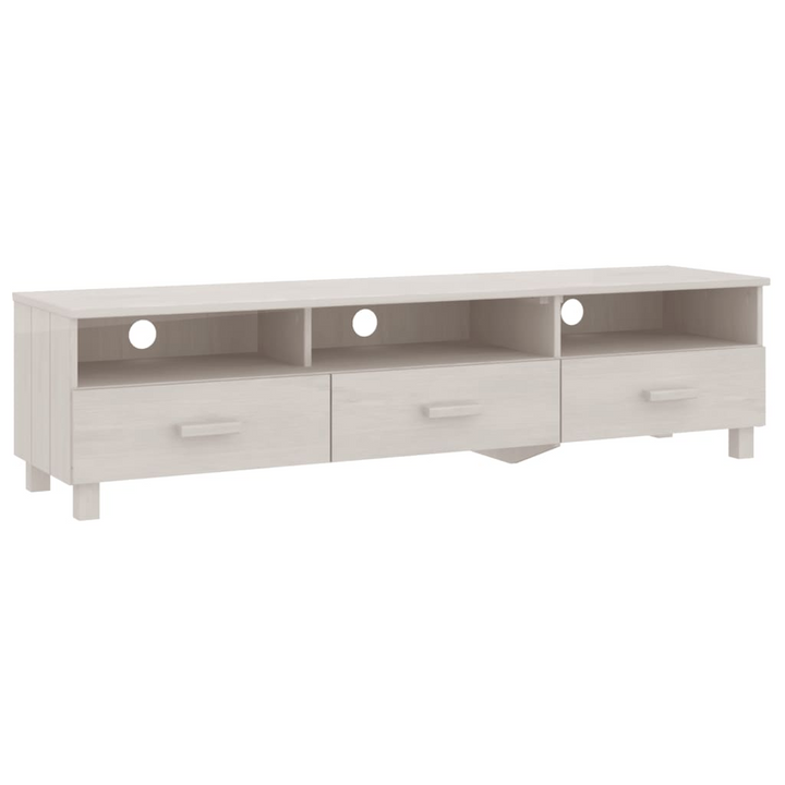 HAMAR TV Cabinet - White Solid Wood Pine, 158x40x40 cm, Elegant TV Stand & Storage Solution - Premium  from Home Treasures - Just £108.99! Shop now at Home Treasures