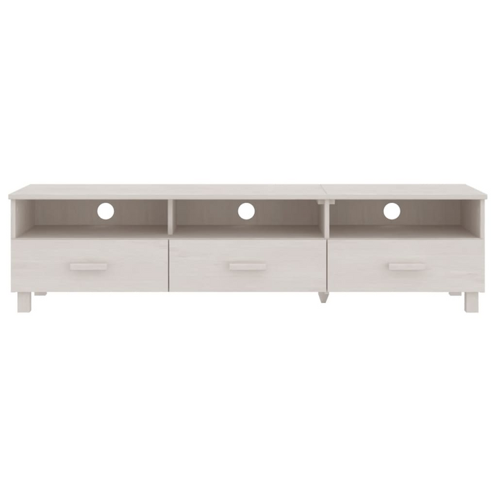 HAMAR TV Cabinet - White Solid Wood Pine, 158x40x40 cm, Elegant TV Stand & Storage Solution - Premium  from Home Treasures - Just £108.99! Shop now at Home Treasures