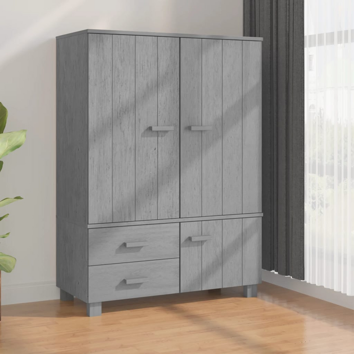 HAMAR Solid Pine Wardrobe in Dark Grey - Stylish & Sturdy Storage Solution, 99 x 45 x 137cm - Premium  from Home Treasures - Just £317.99! Shop now at Home Treasures