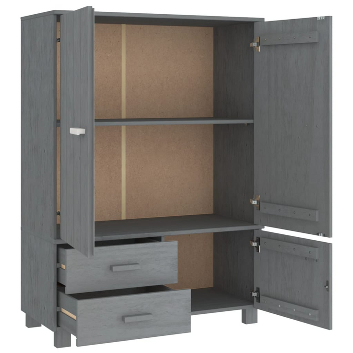 HAMAR Solid Pine Wardrobe in Dark Grey - Stylish & Sturdy Storage Solution, 99 x 45 x 137cm - Premium  from Home Treasures - Just £317.99! Shop now at Home Treasures