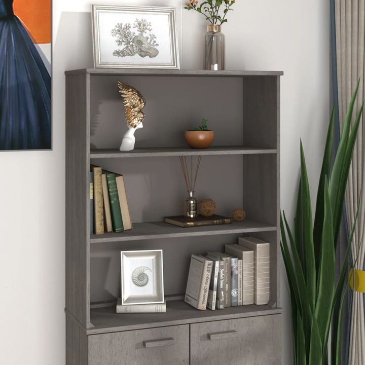 HAMAR Highboard Top Light Grey 85x35x100cm - Solid Pine Wood & MDF | Rustic Storage Solution - Premium  from Home Treasures - Just £91.99! Shop now at Home Treasures