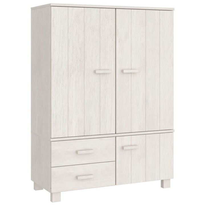 Elegant HAMAR Solid Pine Wardrobe in White – Spacious & Sturdy Storage Solution (99 x 45 x 137cm) - Premium  from Home Treasures - Just £280.99! Shop now at Home Treasures