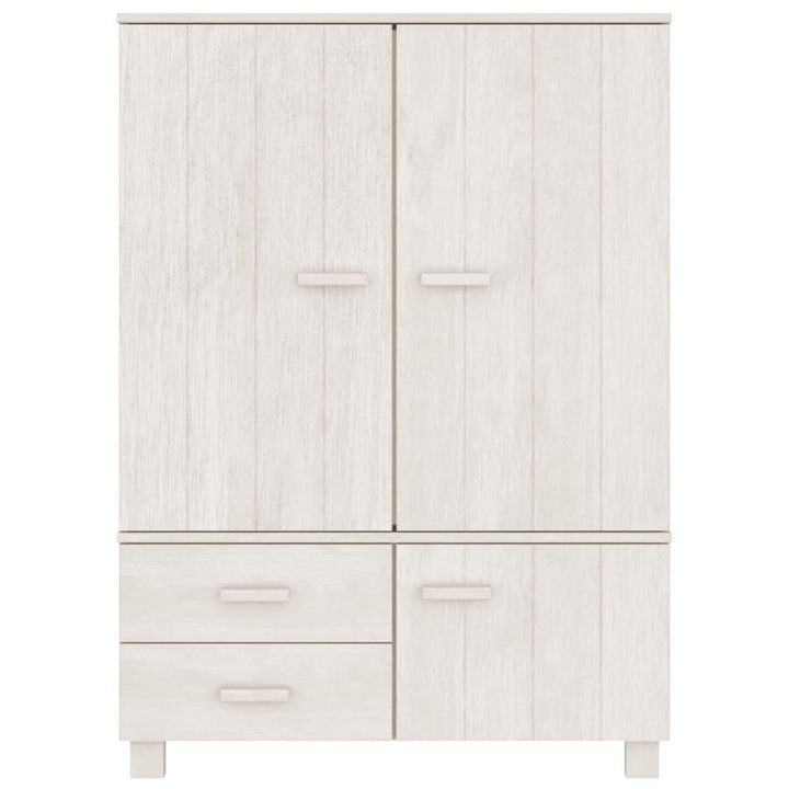 Elegant HAMAR Solid Pine Wardrobe in White – Spacious & Sturdy Storage Solution (99 x 45 x 137cm) - Premium  from Home Treasures - Just £280.99! Shop now at Home Treasures