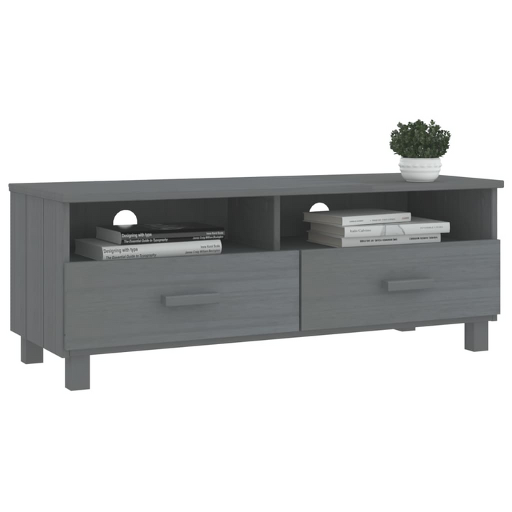 HAMAR TV Cabinet – Dark Grey, Solid Pine Wood, 106x40x40 cm – Stylish & Functional TV Stand - Premium  from Home Treasures - Just £91.99! Shop now at Home Treasures