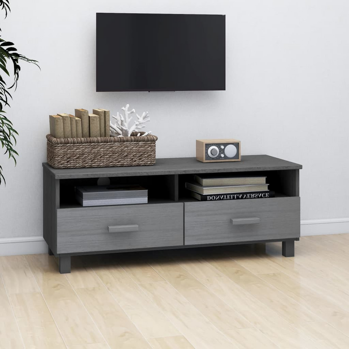 HAMAR TV Cabinet – Dark Grey, Solid Pine Wood, 106x40x40 cm – Stylish & Functional TV Stand - Premium  from Home Treasures - Just £91.99! Shop now at Home Treasures