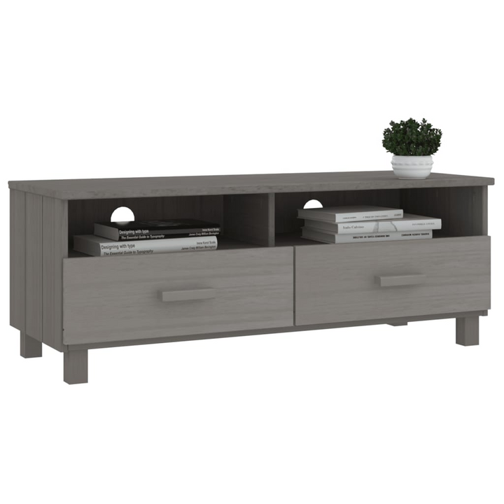 HAMAR Solid Wood TV Cabinet - Light Grey, 106x40x40 cm, Pine, Modern Storage Solution - Premium  from Home Treasures - Just £91.99! Shop now at Home Treasures