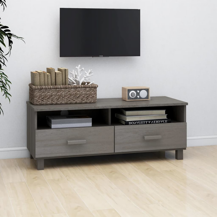 HAMAR Solid Wood TV Cabinet - Light Grey, 106x40x40 cm, Pine, Modern Storage Solution - Premium  from Home Treasures - Just £91.99! Shop now at Home Treasures