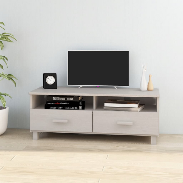 HAMAR Solid Wood TV Cabinet in White - Stylish & Practical Media Console with Drawers and Compartments - 106x40x40 cm - Premium  from Home Treasures - Just £91.99! Shop now at Home Treasures