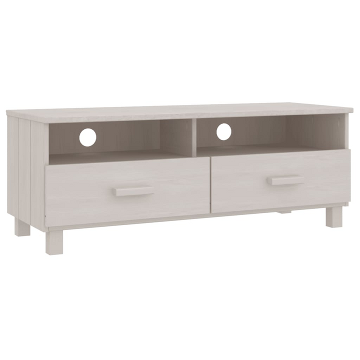 HAMAR Solid Wood TV Cabinet in White - Stylish & Practical Media Console with Drawers and Compartments - 106x40x40 cm - Premium  from Home Treasures - Just £91.99! Shop now at Home Treasures