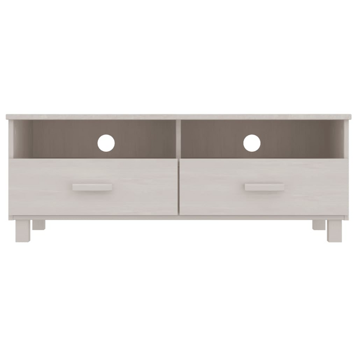 HAMAR Solid Wood TV Cabinet in White - Stylish & Practical Media Console with Drawers and Compartments - 106x40x40 cm - Premium  from Home Treasures - Just £91.99! Shop now at Home Treasures