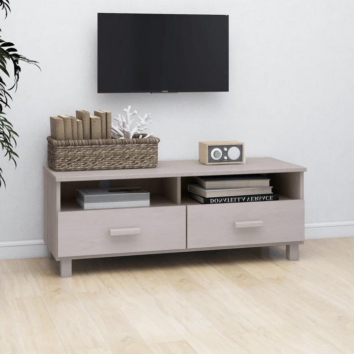 HAMAR Solid Wood TV Cabinet in White - Stylish & Practical Media Console with Drawers and Compartments - 106x40x40 cm - Premium  from Home Treasures - Just £91.99! Shop now at Home Treasures