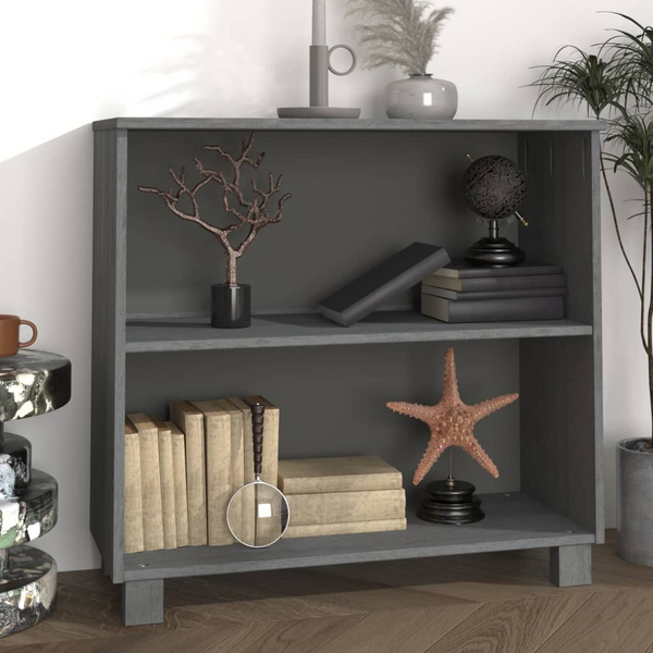 HAMAR Dark Grey Solid Wood Sideboard - Rustic Pine Wood Storage Cabinet with 2 Shelves - Premium  from Home Treasures - Just £64.99! Shop now at Home Treasures