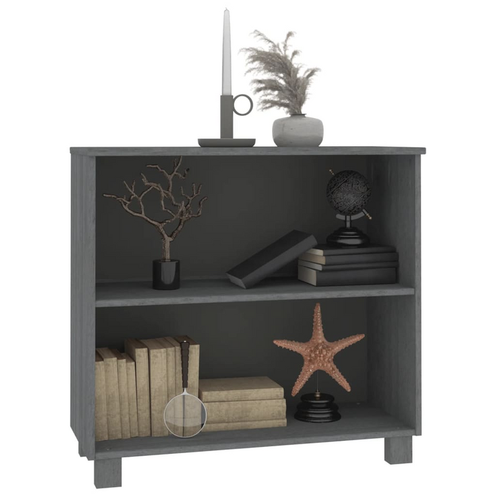 HAMAR Dark Grey Solid Wood Sideboard - Rustic Pine Wood Storage Cabinet with 2 Shelves - Premium  from Home Treasures - Just £64.99! Shop now at Home Treasures