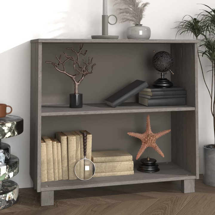 HAMAR Sideboard - Solid Pine Wood, Light Grey, 2 Shelves | Rustic Elegance for Your Home - Premium  from Home Treasures - Just £73.99! Shop now at Home Treasures