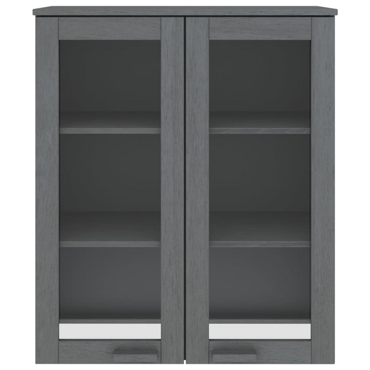 HAMAR Highboard Top in Dark Grey Solid Pinewood, 85x35x100cm with Glass Doors and Shelves | Stylish & Functional Storage Solution - Premium  from Home Treasures - Just £147.99! Shop now at Home Treasures