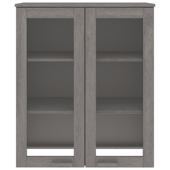 HAMAR Highboard Top - Light Grey Solid Pine Wood with Glass Doors, 85x35x100 cm - Elegant Storage Solution - Premium  from Home Treasures - Just £144.99! Shop now at Home Treasures