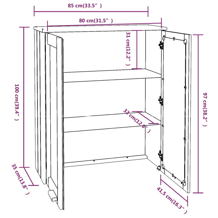 HAMAR Highboard Top - Light Grey Solid Pine Wood with Glass Doors, 85x35x100 cm - Elegant Storage Solution - Premium  from Home Treasures - Just £144.99! Shop now at Home Treasures