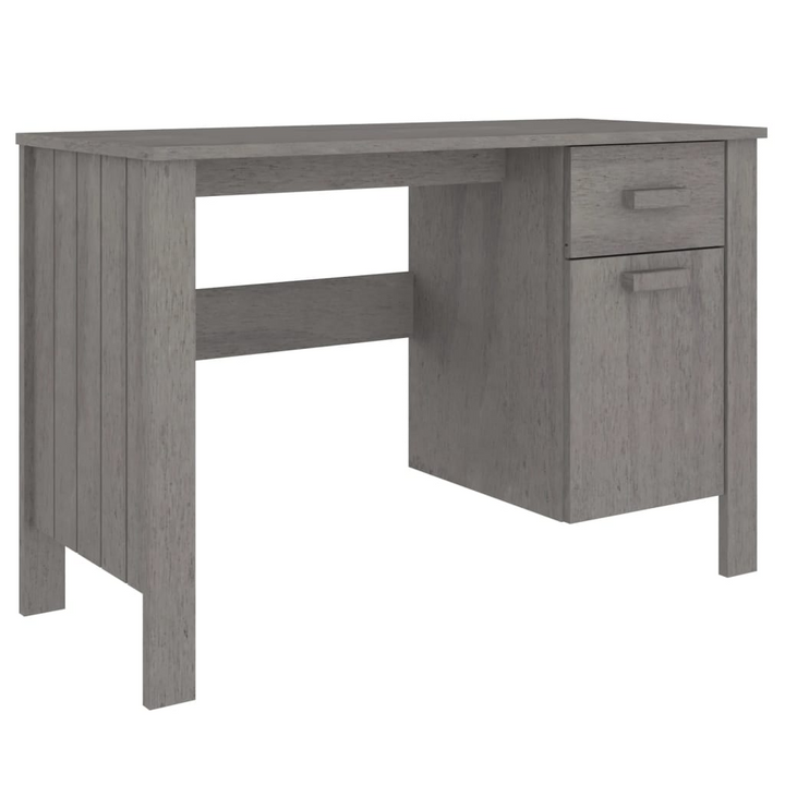 HAMAR Solid Wood Pine Desk in Light Grey, 113x50x75 cm - Spacious & Sturdy Workstation for Home Office - Premium  from Home Treasures - Just £106.99! Shop now at Home Treasures