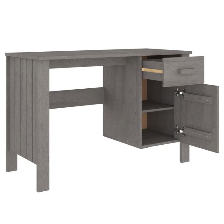 HAMAR Solid Wood Pine Desk in Light Grey, 113x50x75 cm - Spacious & Sturdy Workstation for Home Office - Premium  from Home Treasures - Just £106.99! Shop now at Home Treasures