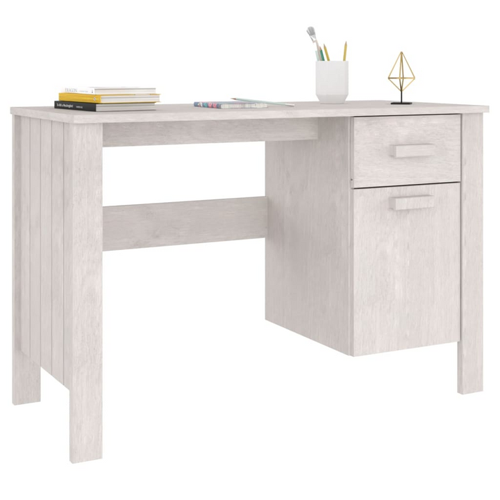 Solid Pine Hamar Work Desk (White) - Durable and Stylish Office Solution, 113 x 50 x 75 cm - Premium  from Home Treasures - Just £138.99! Shop now at Home Treasures