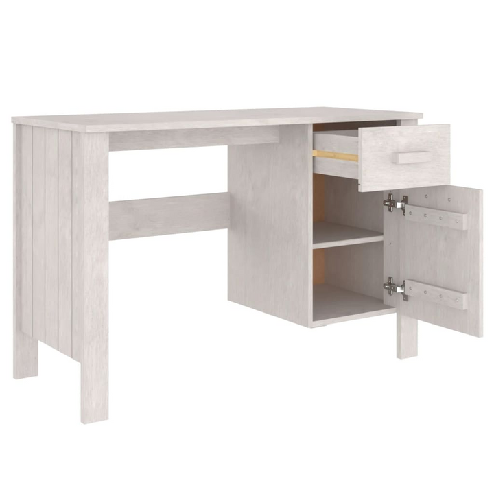 Solid Pine Hamar Work Desk (White) - Durable and Stylish Office Solution, 113 x 50 x 75 cm - Premium  from Home Treasures - Just £138.99! Shop now at Home Treasures