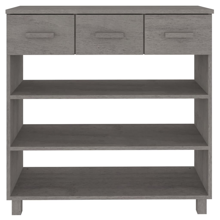 HAMAR Console Table in Light Grey - Solid Wood Pine, 90x35x90 cm with Storage Drawers & Shelves - Premium  from Home Treasures - Just £83.99! Shop now at Home Treasures