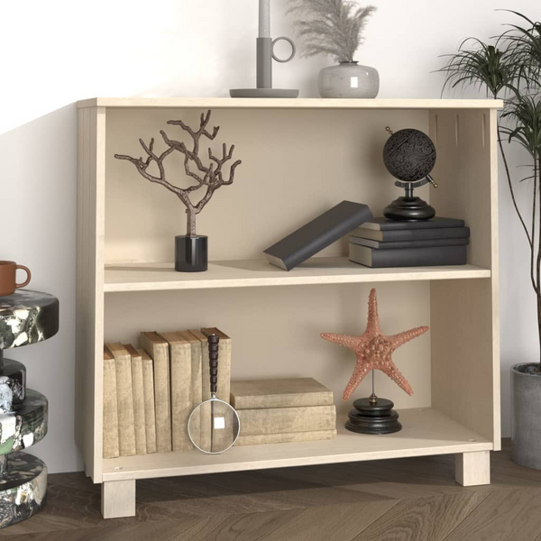 HAMAR Sideboard in Honey Brown - Solid Pine Wood, 2 Spacious Shelves, 85x35x80 cm - Premium  from Home Treasures - Just £73.99! Shop now at Home Treasures