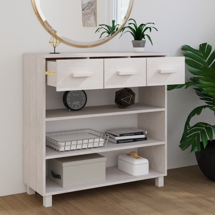 HAMAR White Console Table 90x35x90 cm | Solid Pine Wood, Stylish & Practical - Ideal for Entryway & Living Room - Premium  from Home Treasures - Just £143.99! Shop now at Home Treasures