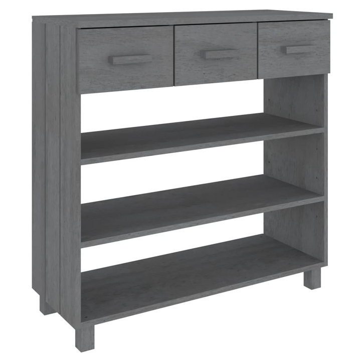 HAMAR Dark Grey Console Table - 90x35x90 cm Solid Pinewood with Storage Drawers and Shelves - Premium  from Home Treasures - Just £100.99! Shop now at Home Treasures