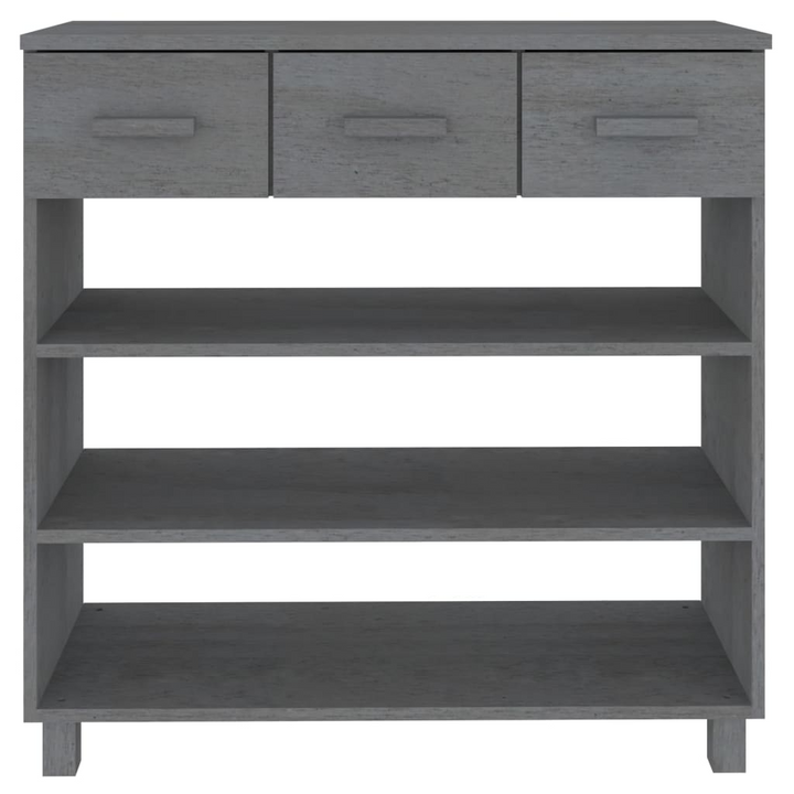 HAMAR Dark Grey Console Table - 90x35x90 cm Solid Pinewood with Storage Drawers and Shelves - Premium  from Home Treasures - Just £100.99! Shop now at Home Treasures